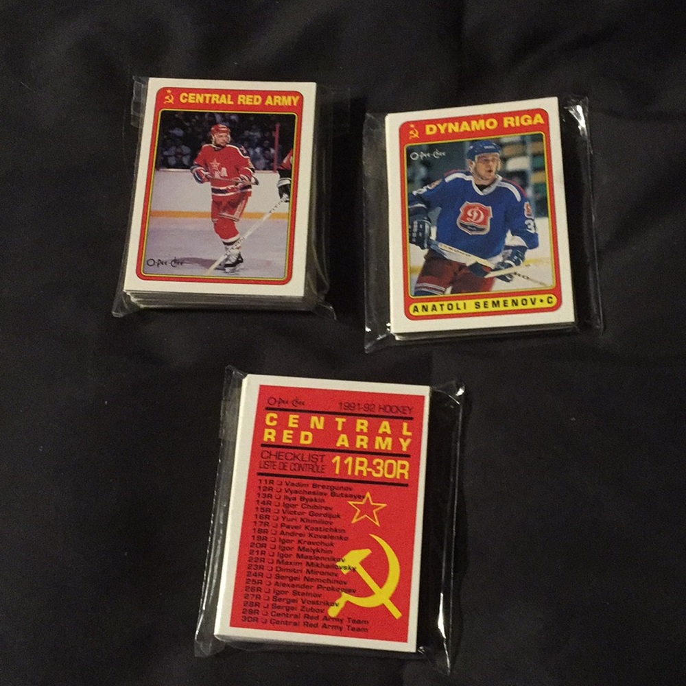 1990-91 & 1991-92 O Pee Chee Red Army / Dynamo Riga
